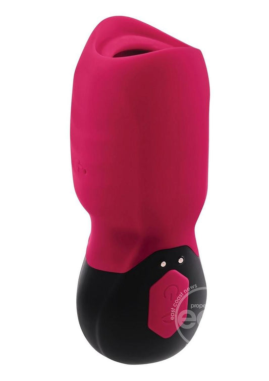 Gender X Body Kisses Rechargeable Silicone Vibrating Suction Massager - Red/Black