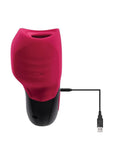 Gender X Body Kisses Rechargeable Silicone Vibrating Suction Massager - Red/Black