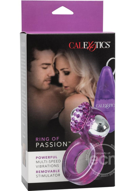 Ring Of Passion Vibrating Cock Ring with Clitoral Stimulation - Purple