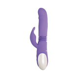 Evolved Thick & Thrust Bunny Rechargeable Thrusting Silicone Rabbit Vibrator Purple