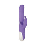 Evolved Thick & Thrust Bunny Rechargeable Thrusting Silicone Rabbit Vibrator Purple