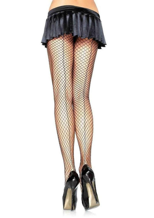 SPANDEX NET BACKSEAM TIGHTS OS BLACK