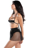 7009 Black Net Skater Skirt