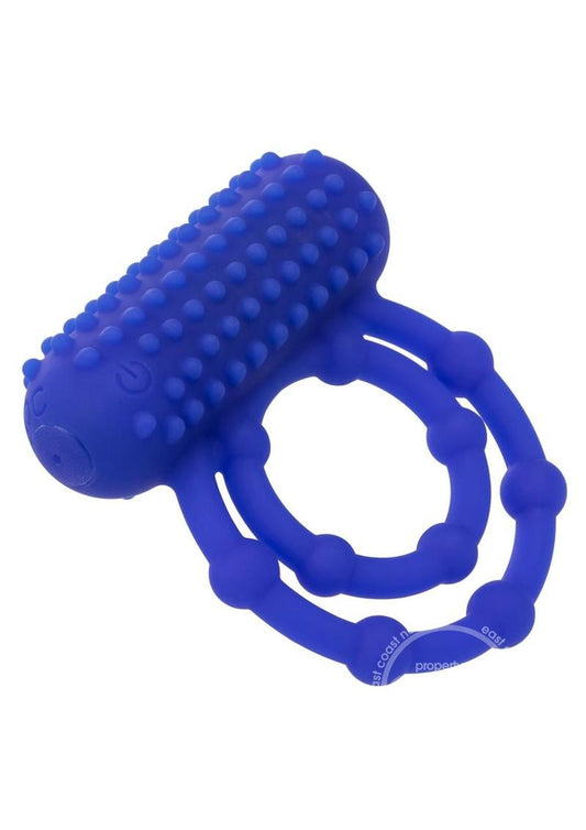 Silicone Rechargeable 10 Bead Maximus Couples Ring - Blue