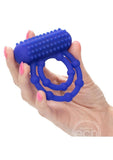 Silicone Rechargeable 10 Bead Maximus Couples Ring - Blue