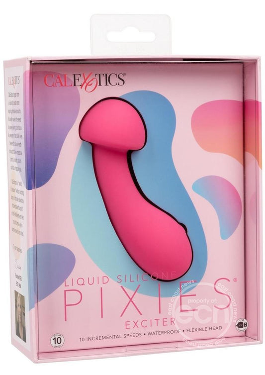 Liquid Silicone Pixies Exciter Rechargeable Vibrator - Pink