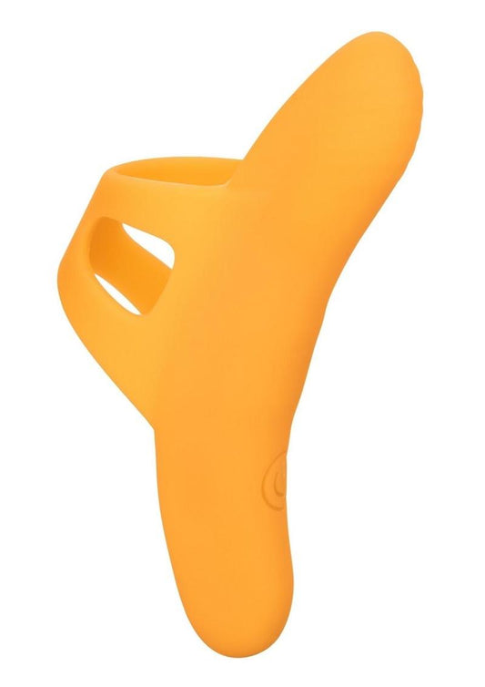 Neon Vibes The Pleasure Vibe Rechargeable Silicone Finger Vibrator - Orange