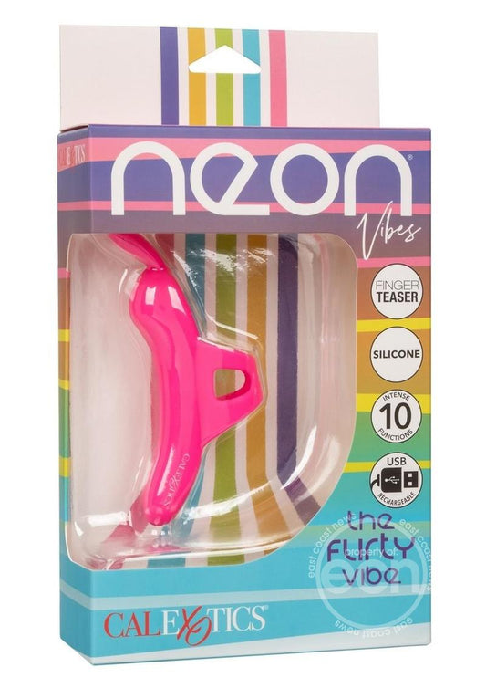 Neon Vibes The Flirty Vibe Rechargeable Silicone Finger Vibrator - Pink