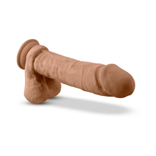 Au Naturel 9.5 in. Posable Dual Density Dildo with Balls