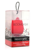 Inmi Bloomgasm French Rose Silicone Rechargeable Licking & Vibrating Clitoral Stimulator - Red