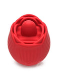 Inmi Bloomgasm French Rose Silicone Rechargeable Licking & Vibrating Clitoral Stimulator - Red