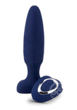 Nu Sensuelle Andii Fino Roller Motion Rechargeable Silicone Anal Plug with Remote Control - Navy Blue