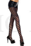 STARS AND STRIPES SPANDEX SHEER PANTYHOSE - BLACK