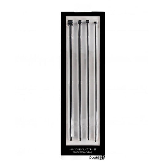 Ouch! Urethral Sounding 4-Piece Silicone Dilator Set Black