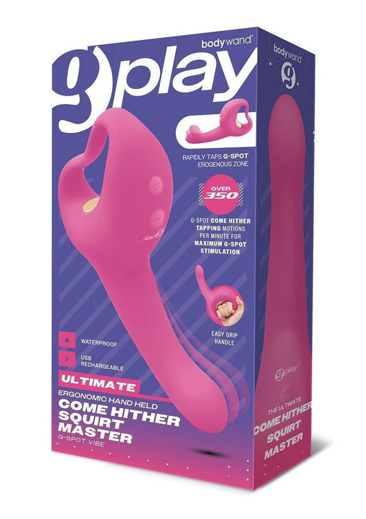 Bodywand G-Play Ultimate Ergonomic Rechargeable Silcone Come Hither Squirt Trainer with Clitoral Stimulator - Pink