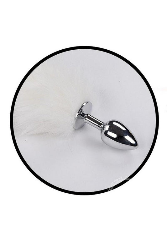 Foxy Tail Silicone Butt Plug - White