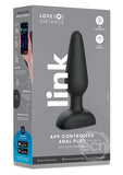 Love Distance Link App Controlled Silicone Rechargeable Anal Plug - Black