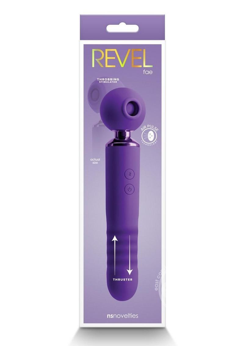 Revel Fae Thrusting & Throbbing Stimulator with Air Pulse - Purple