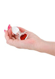 Crystal Desires Red Heart Glass Anal Plugs - Small