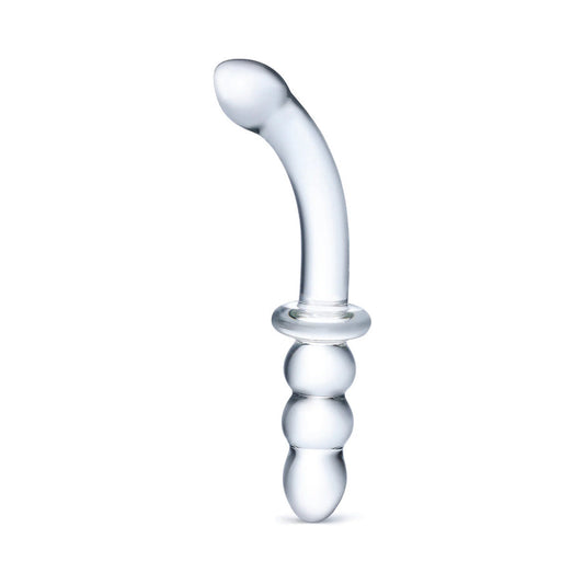 Glas 8 in. Ribbed G-Spot Glass Dildo