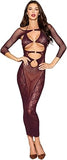Dreamgirl Cherry Lacquer Bodystocking Gown & Shrug
