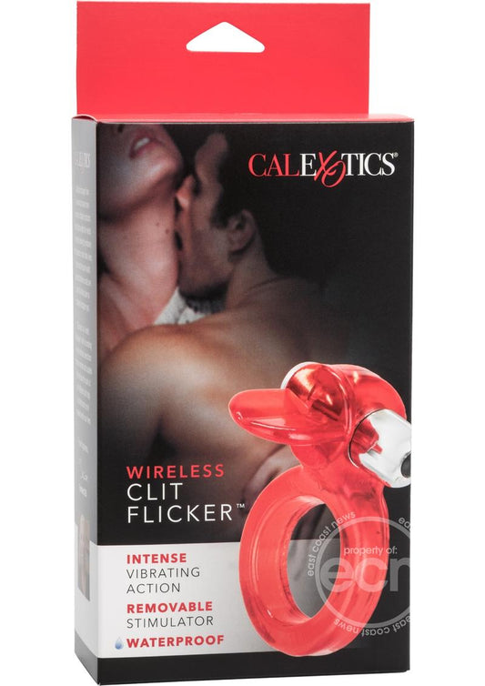 Wireless Clit Flicker Vibrating Cock Ring with Clitoral Stimulation - Red