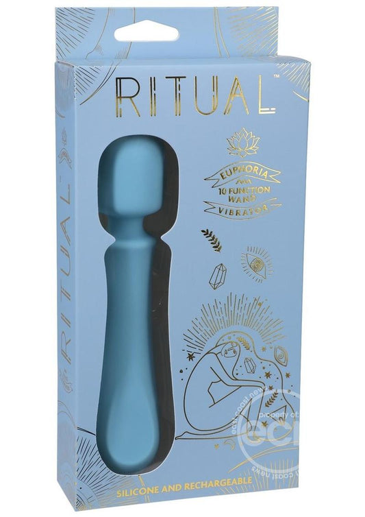 RITUAL Euphoria Rechargeable Silicone Wand Vibrator Blue