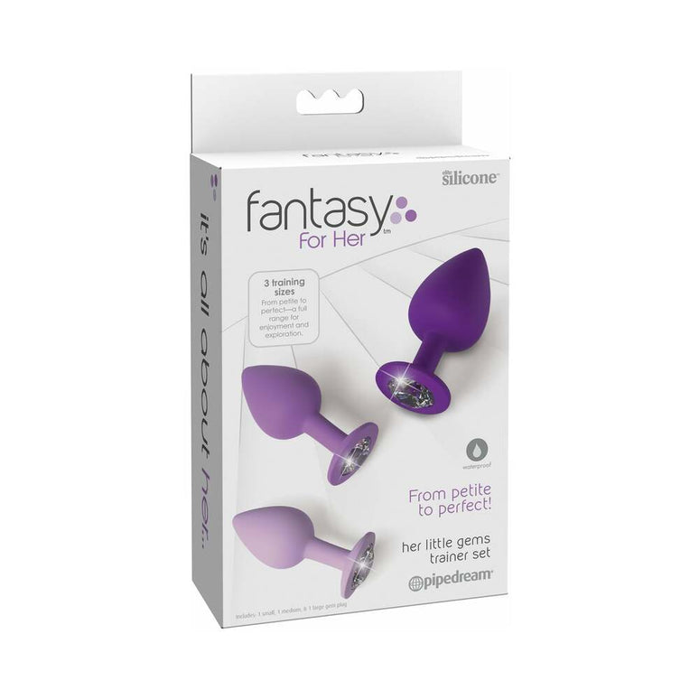 Pipedream Fantasy For Her 3-Piece Silicone Her Little Gems Trainer Plug Set Purple