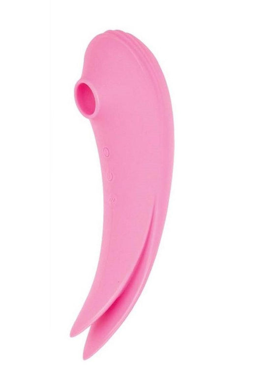 Mystique Suction Vibrating Rechargeable Silicone Massager - Pink