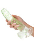 Naughty Bits I Leaf Dick Glow-in-The-Dark Weed Leaf Filled Dildo - Green