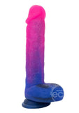 Naughty Bits Ombre Hombre XL Rechargeable Silicone Vibrating Dildo - Multicolor