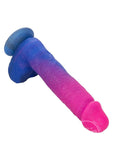 Naughty Bits Ombre Hombre XL Rechargeable Silicone Vibrating Dildo - Multicolor