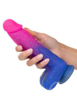 Naughty Bits Ombre Hombre XL Rechargeable Silicone Vibrating Dildo - Multicolor