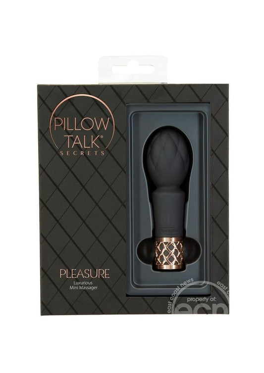 Pillow Talk Secrets Pleasure Rechargeable Silicone Wand - Black/Rose Gold