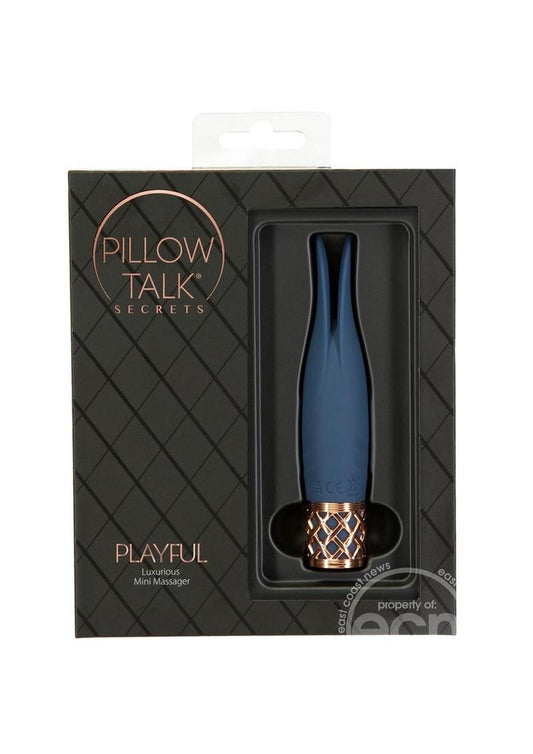 Pillow Talk Secrets Playful Rechargeable Silicone Massager - Blue/Rose Gold