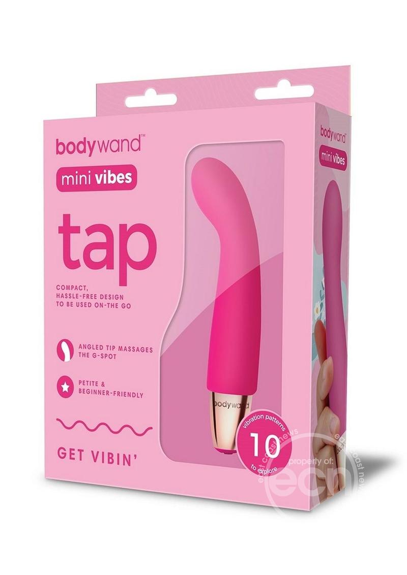 Bodywand Mini Vibes Tap Rechargeable Silicone Clitoral Stimulator- Pink