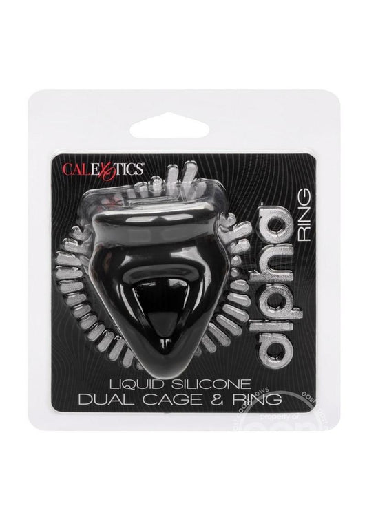 Alpha Liquid Silicone Dual Cage & Ring - Black