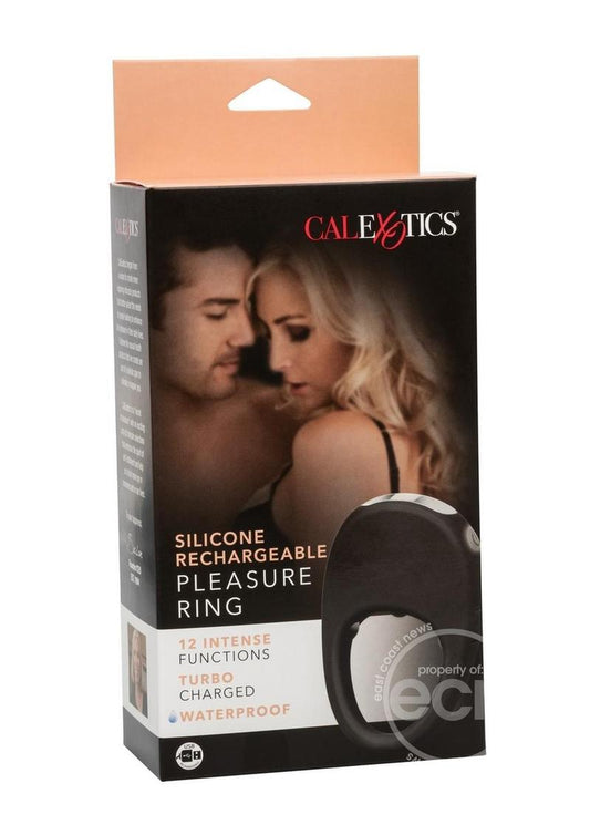 Couples's Enhancers Silicone Rechargeable Pleasure Ring - Black