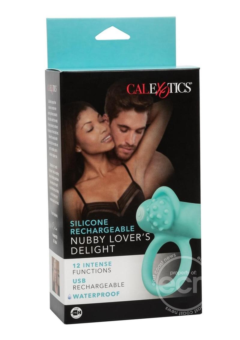 Couple's Enhancers Silicone Rechargeable Nubby Lover's Delight - Teal