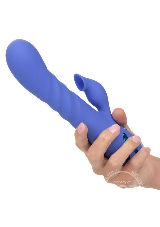 California Dreaming L.A. Love Rechargeable Silicone Vibrator with Clitoral Stimulator - Blue