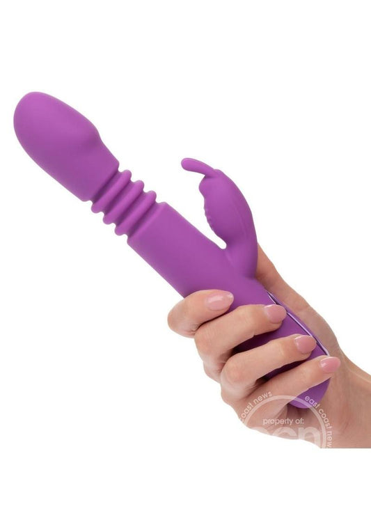 Jack Rabbit Elite Thrusting Rabbit Silicone Rechargeable Rabbit Vibrator - Purple