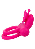 Silicone Rechargeable Dual Butterfly Couples Ring - Pink