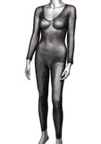 Radiance Crotchless Full Body Suit - Black