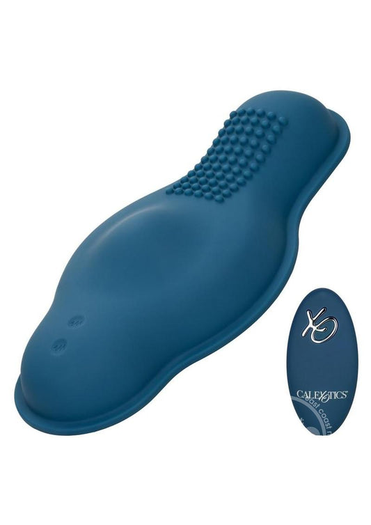 Dual Rider Rechargeable Silicone Remote Control Bump & Grind Massager - Blue