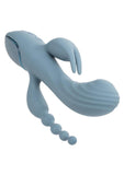 III Triple Ecstasy Rechargeable Silicone Stimulating Vibrator - Blue