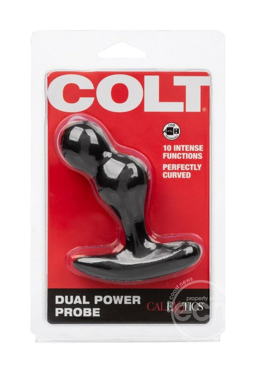 Colt Dual Power Probe Rechargeable Silicone Vibrator - Black