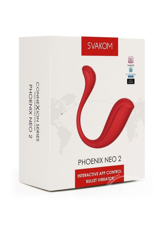 Svakom Phoenix Neo 2 Interactive Rechargeable Silicone Bullet Vibrator with Remote Control