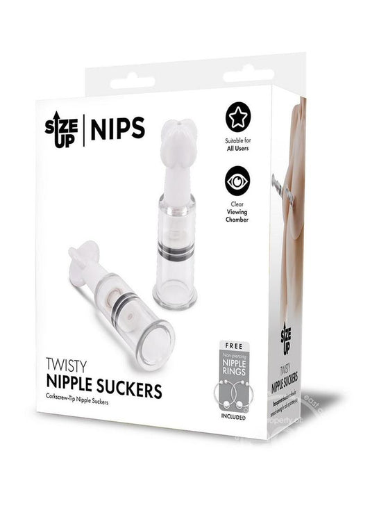 Size Up Twisty Nipple Suckers - Small - Clear/Black