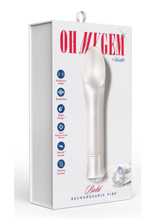 Blush Oh My Gem Bold Rechargeable Warming Silicone Scooped Tongue Vibrator Diamond