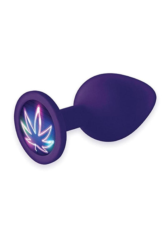 The 9's - Booty Talk Silicone Butt Plug Neon Leaf - Purple